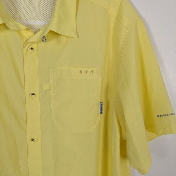 Columbia Men's PFG Omni-Shield Yellow Fishing Shirt XXL - Picture 3 of 10